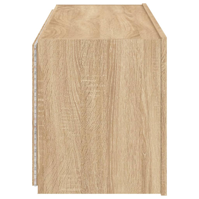 Comodă TV de perete cu lumini LED, stejar sonoma, 100x35x41 cm - WALTI WALTI