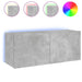 Comodă TV de perete cu lumini LED, gri beton, 100x35x41 cm - WALTI WALTI