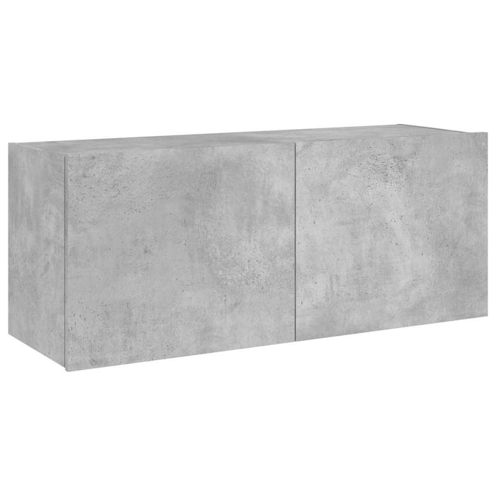 Comodă TV de perete cu lumini LED, gri beton, 100x35x41 cm - WALTI WALTI