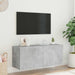 Comodă TV de perete cu lumini LED, gri beton, 100x35x41 cm - WALTI WALTI