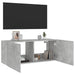 Comodă TV de perete cu lumini LED, gri beton, 100x35x41 cm - WALTI WALTI