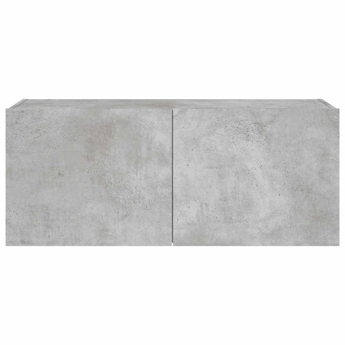 Comodă TV de perete cu lumini LED, gri beton, 100x35x41 cm - WALTI WALTI