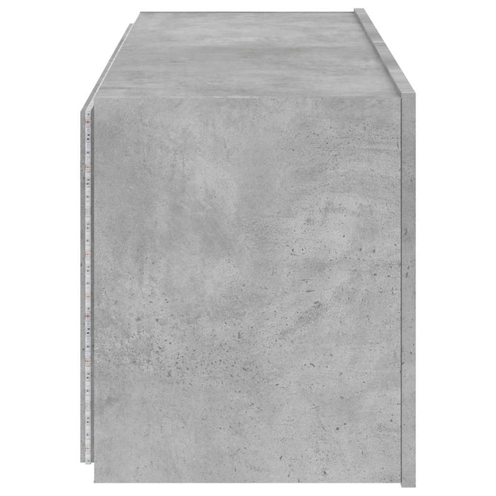 Comodă TV de perete cu lumini LED, gri beton, 100x35x41 cm - WALTI WALTI