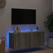 Comodă TV de perete cu lumini LED, gri sonoma, 100x35x41 cm - WALTI WALTI