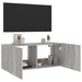 Comodă TV de perete cu lumini LED, gri sonoma, 100x35x41 cm - WALTI WALTI