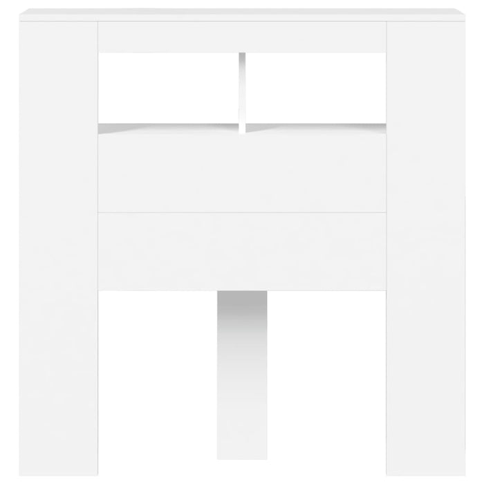 Tăblie de pat cu LED, alb, 100x18,5x103,5 cm, lemn - WALTI WALTI