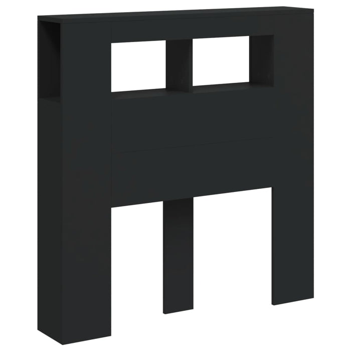 Tăblie de pat cu LED, negru, 100x18,5x103,5 cm, lemn - WALTI WALTI