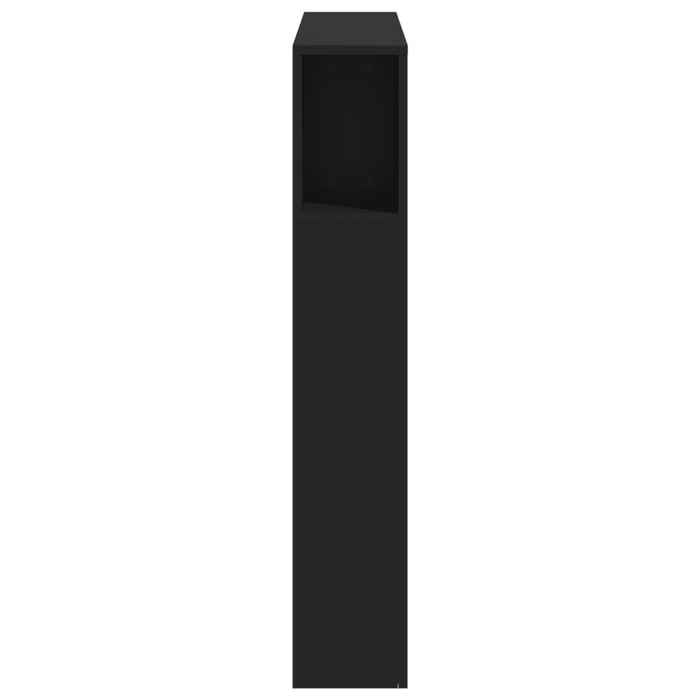 Tăblie de pat cu LED, negru, 100x18,5x103,5 cm, lemn - WALTI WALTI