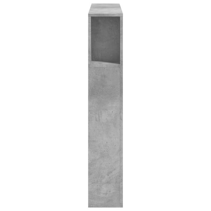Tăblie de pat cu LED, gri beton, 100x18,5x103,5 cm, lemn - WALTI WALTI