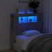 Tăblie de pat cu LED, gri beton, 100x18,5x103,5 cm, lemn - WALTI WALTI