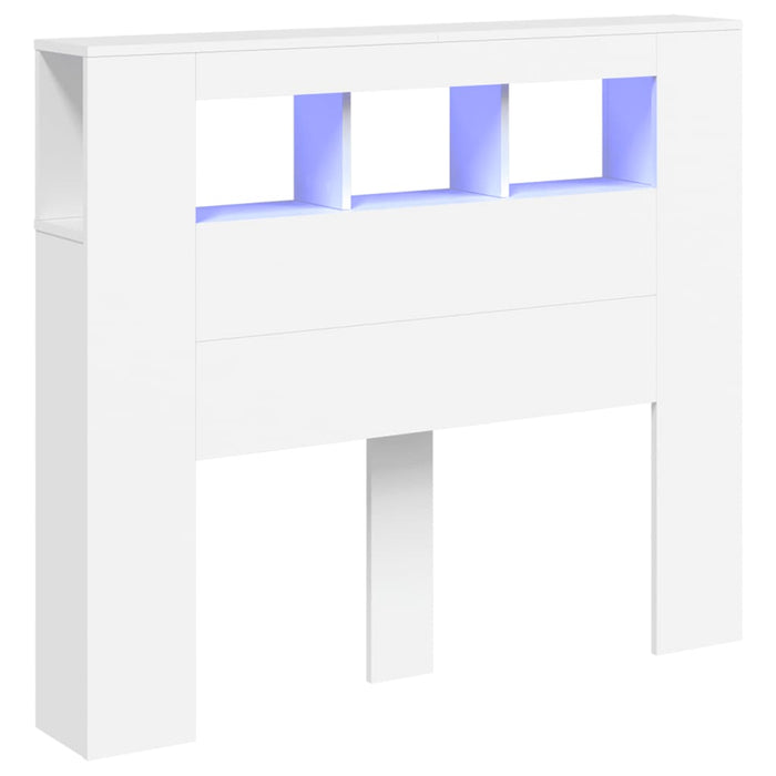 Tăblie de pat cu LED, alb, 120x18,5x103,5 cm, lemn - WALTI WALTI