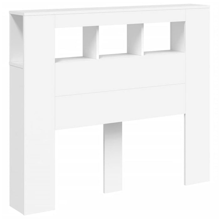 Tăblie de pat cu LED, alb, 120x18,5x103,5 cm, lemn - WALTI WALTI