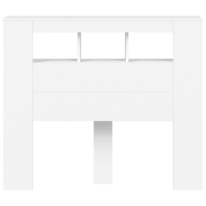 Tăblie de pat cu LED, alb, 120x18,5x103,5 cm, lemn - WALTI WALTI