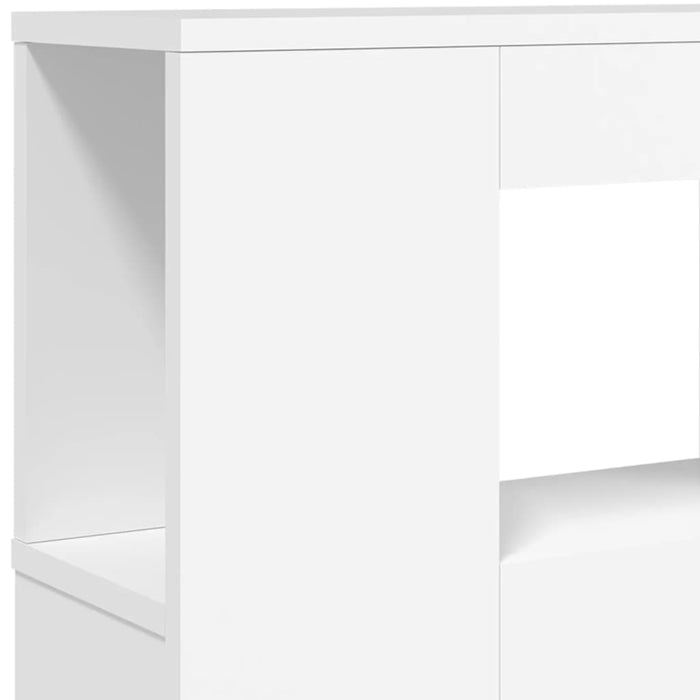 Tăblie de pat cu LED, alb, 120x18,5x103,5 cm, lemn - WALTI WALTI