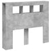 Tăblie de pat cu LED, gri beton, 120x18,5x103,5 cm, lemn - WALTI WALTI