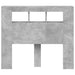 Tăblie de pat cu LED, gri beton, 120x18,5x103,5 cm, lemn - WALTI WALTI