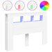 Tăblie de pat cu LED, alb, 140x18,5x103,5 cm, lemn - WALTI WALTI