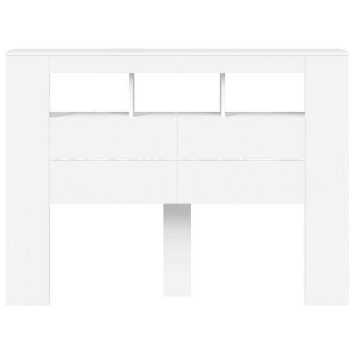 Tăblie de pat cu LED, alb, 140x18,5x103,5 cm, lemn - WALTI WALTI