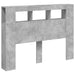 Tăblie de pat cu LED, gri beton, 140x18,5x103,5 cm, lemn - WALTI WALTI