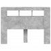 Tăblie de pat cu LED, gri beton, 140x18,5x103,5 cm, lemn - WALTI WALTI