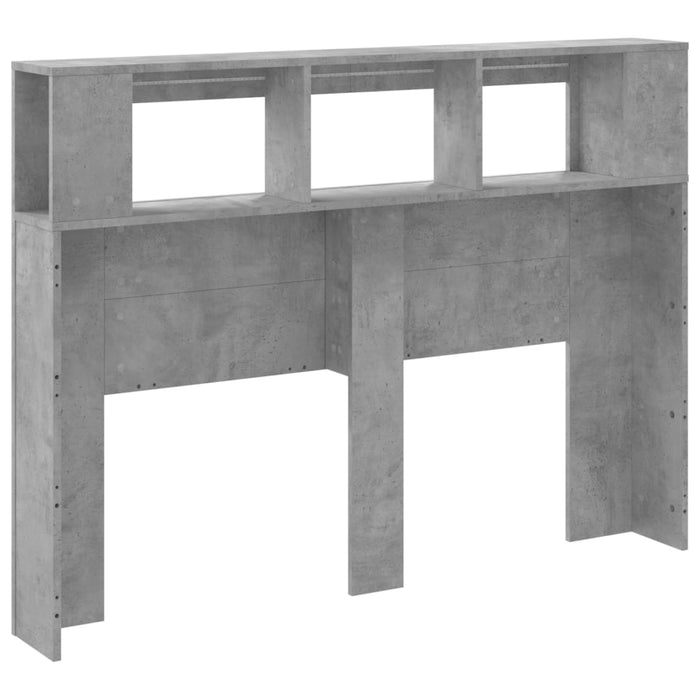 Tăblie de pat cu LED, gri beton, 140x18,5x103,5 cm, lemn - WALTI WALTI