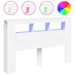 Tăblie de pat cu LED, alb, 160x18,5x103,5 cm, lemn - WALTI WALTI