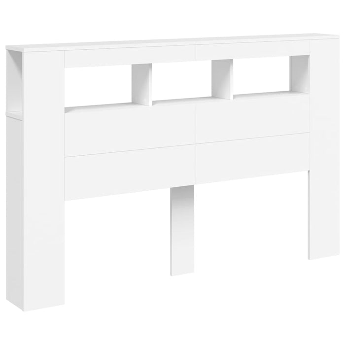 Tăblie de pat cu LED, alb, 160x18,5x103,5 cm, lemn - WALTI WALTI