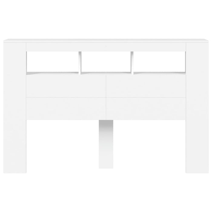 Tăblie de pat cu LED, alb, 160x18,5x103,5 cm, lemn - WALTI WALTI