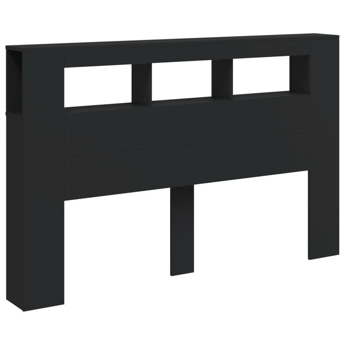 Tăblie de pat cu LED, negru, 160x18,5x103,5 cm, lemn - WALTI WALTI