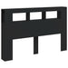 Tăblie de pat cu LED, negru, 160x18,5x103,5 cm, lemn - WALTI WALTI