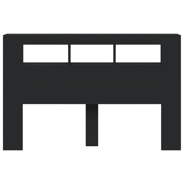 Tăblie de pat cu LED, negru, 160x18,5x103,5 cm, lemn - WALTI WALTI