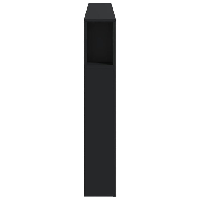 Tăblie de pat cu LED, negru, 160x18,5x103,5 cm, lemn - WALTI WALTI