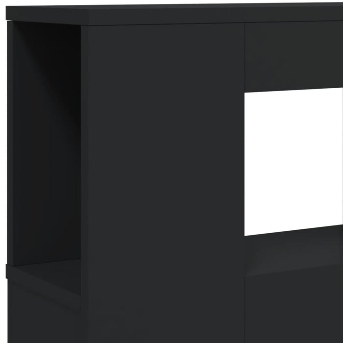 Tăblie de pat cu LED, negru, 160x18,5x103,5 cm, lemn - WALTI WALTI