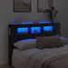 Tăblie de pat cu LED, negru, 160x18,5x103,5 cm, lemn - WALTI WALTI