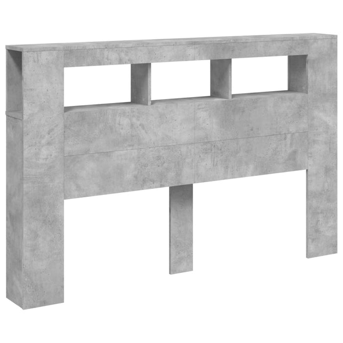 Tăblie de pat cu LED, gri beton, 160x18,5x103,5 cm, lemn - WALTI WALTI