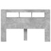 Tăblie de pat cu LED, gri beton, 160x18,5x103,5 cm, lemn - WALTI WALTI