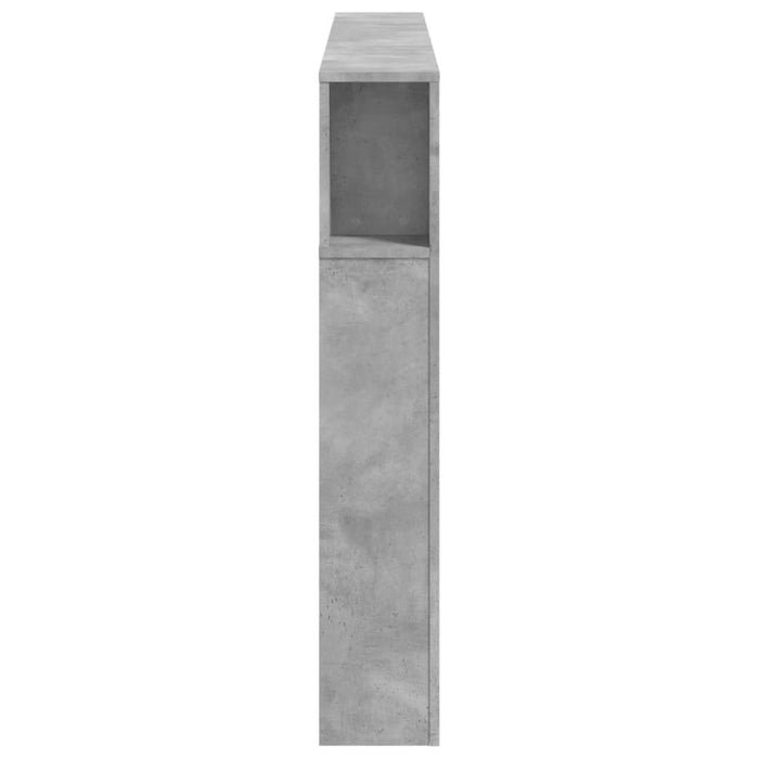 Tăblie de pat cu LED, gri beton, 160x18,5x103,5 cm, lemn - WALTI WALTI