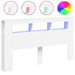 Tăblie de pat cu LED, alb, 180x18,5x103,5 cm, lemn - WALTI WALTI