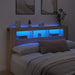 Tăblie de pat cu LED, stejar sonoma, 180x18,5x103,5 cm, lemn - WALTI WALTI