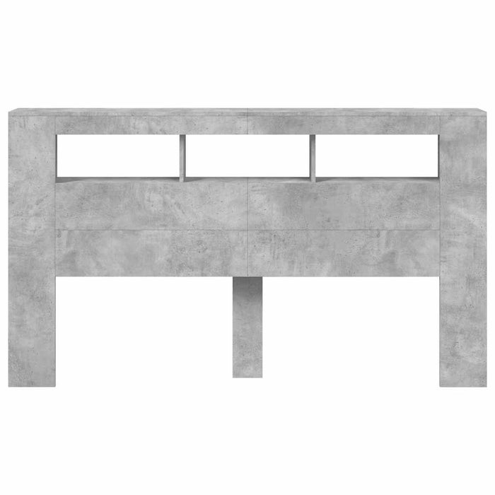 Tăblie de pat cu LED, gri beton, 180x18,5x103,5 cm, lemn - WALTI WALTI