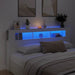 Tăblie de pat cu LED, alb, 200x18,5x103,5 cm, lemn prelucrat - WALTI WALTI