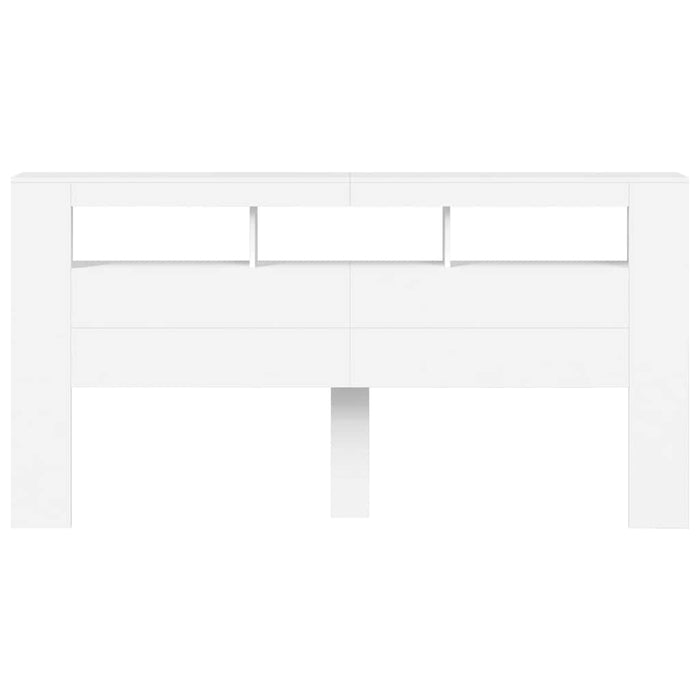 Tăblie de pat cu LED, alb, 200x18,5x103,5 cm, lemn prelucrat - WALTI WALTI