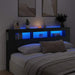Tăblie de pat cu LED, negru, 200x18,5x103,5 cm, lemn prelucrat - WALTI WALTI