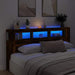 Tăblie de pat cu LED, stejar fumuriu, 220x18,5x103,5 cm, lemn - WALTI WALTI