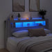 Tăblie de pat cu LED gri sonoma 200x18,5x103,5cm lemn prelucrat - WALTI WALTI