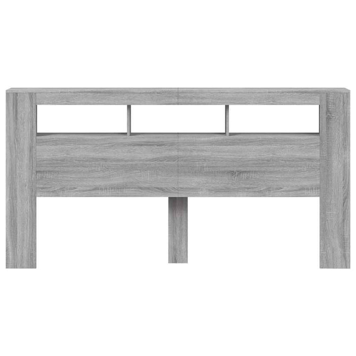 Tăblie de pat cu LED gri sonoma 200x18,5x103,5cm lemn prelucrat - WALTI WALTI