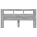 Tăblie de pat cu LED gri sonoma 200x18,5x103,5cm lemn prelucrat - WALTI WALTI