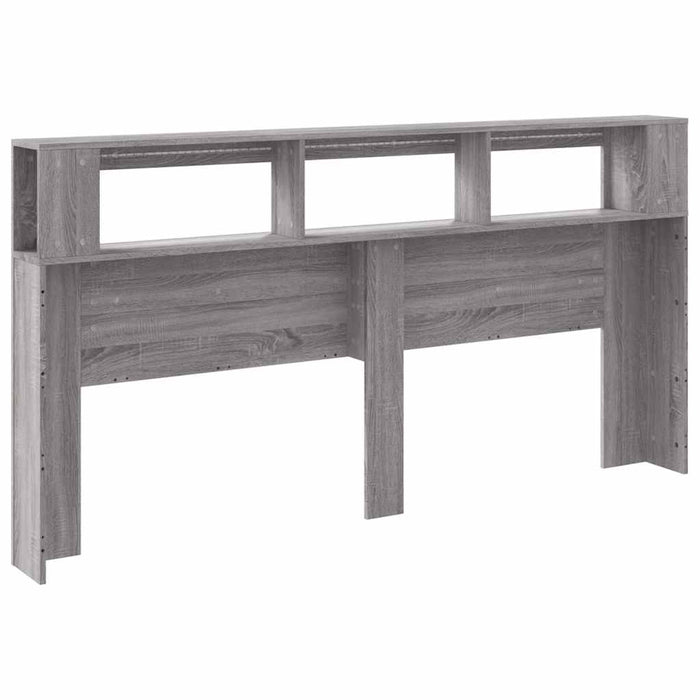 Tăblie de pat cu LED gri sonoma 200x18,5x103,5cm lemn prelucrat - WALTI WALTI