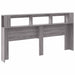 Tăblie de pat cu LED gri sonoma 200x18,5x103,5cm lemn prelucrat - WALTI WALTI