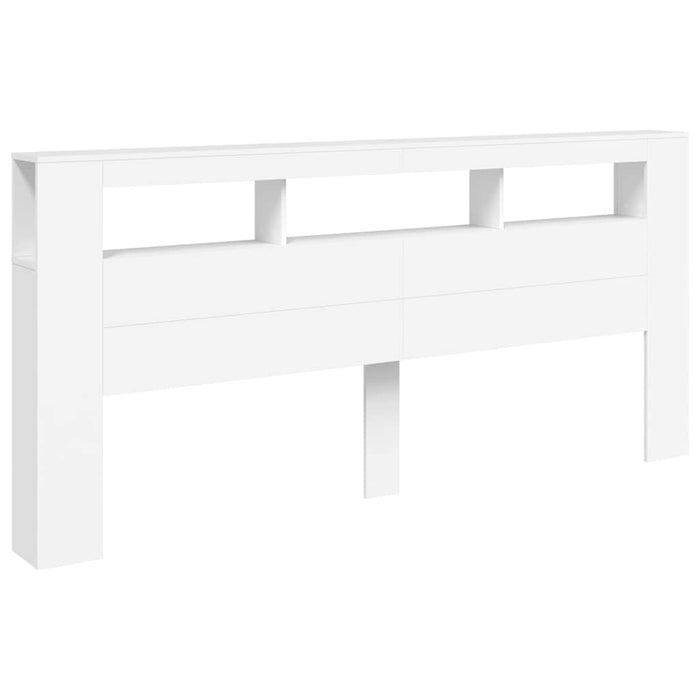 Tăblie de pat cu LED, alb, 220x18,5x103,5 cm, lemn - WALTI WALTI